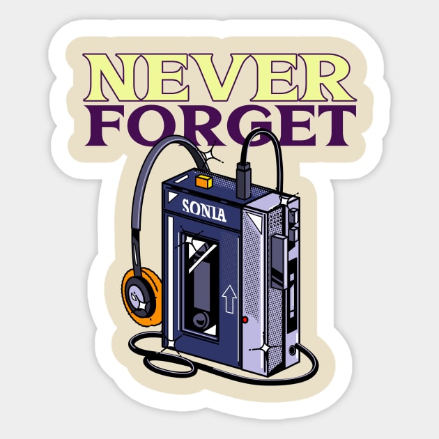 Never Forget Cassette Retro Vintage 60s 70s 80s 90s Sticker by TV Dinners
